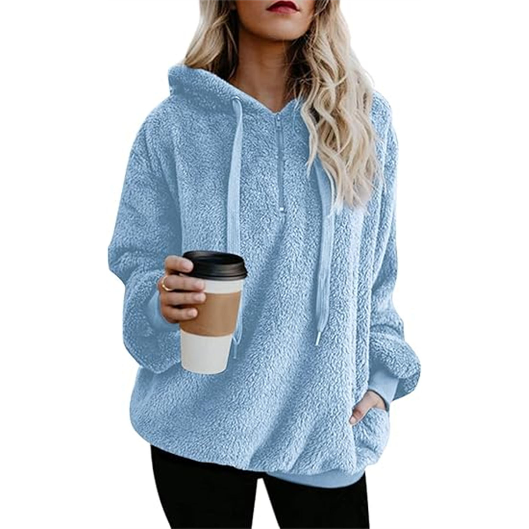 Women's Hoodies Sherpa Pullover Sweater 14