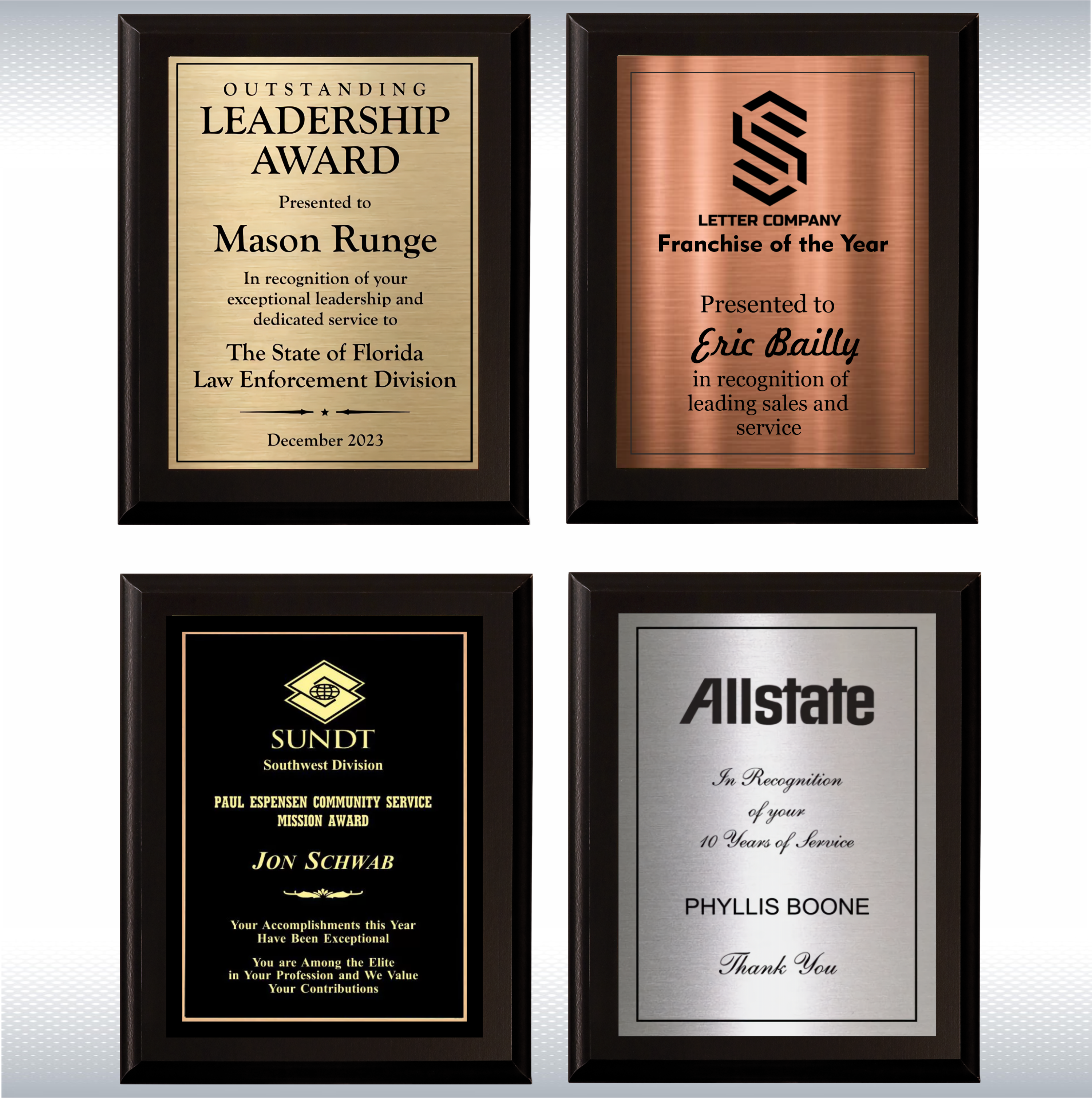 Black Matte Finish Certificate Plaque 19