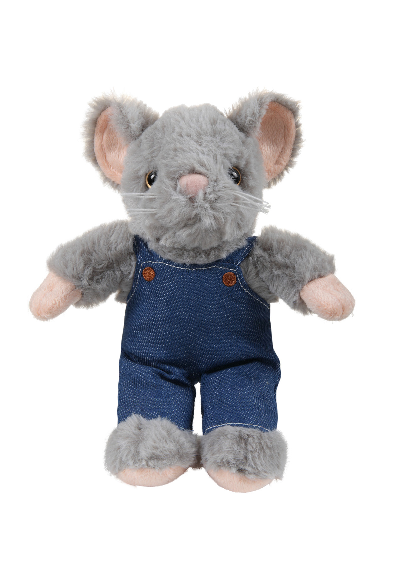 soft plush Mouse in denim overall