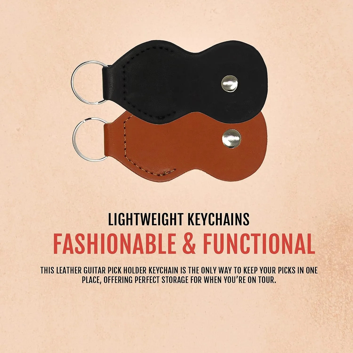 PU Leather Portable Guitar Pick Holder 6