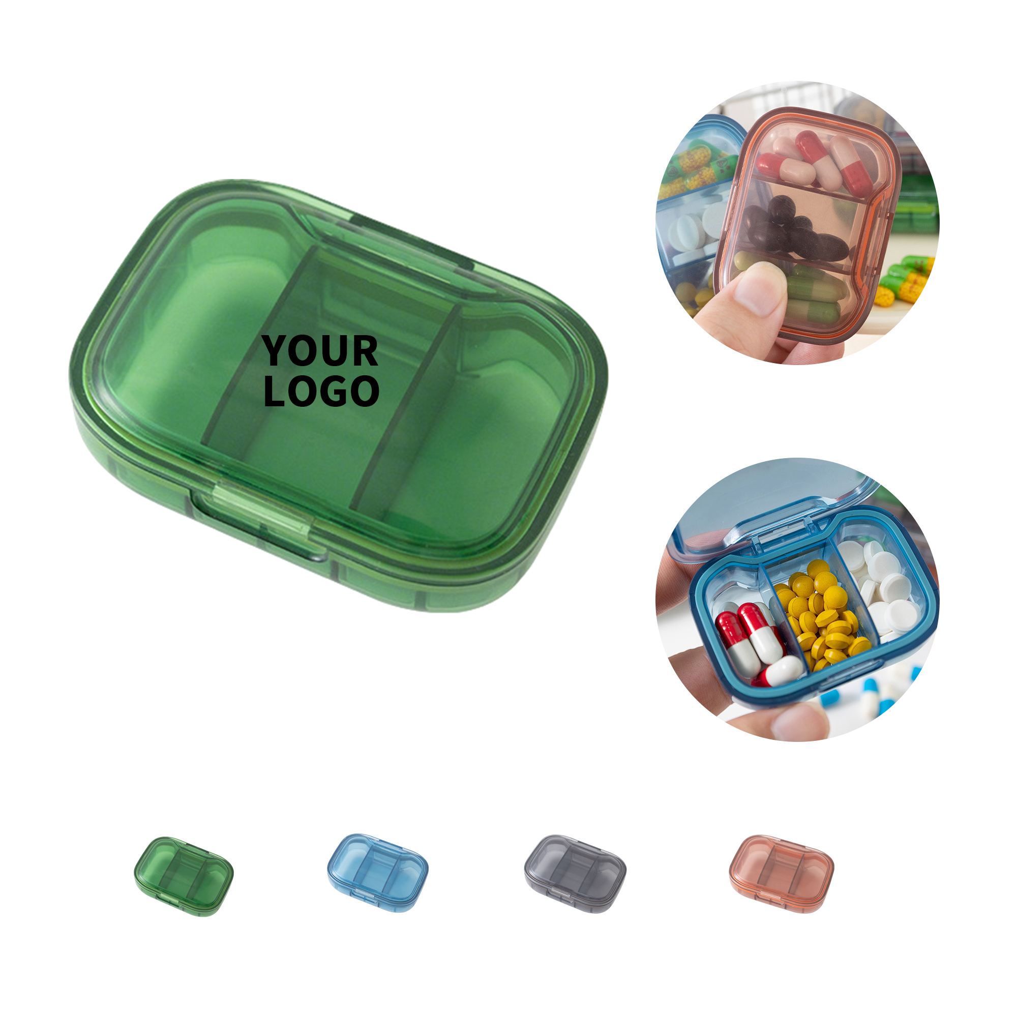 Compact Triple Slot Travel Pill Organizer ABS 1