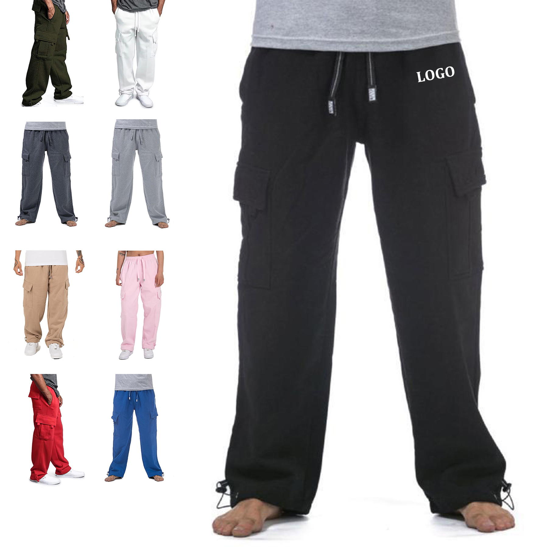 Men Heavyweight Fleece Cargo Pants 7