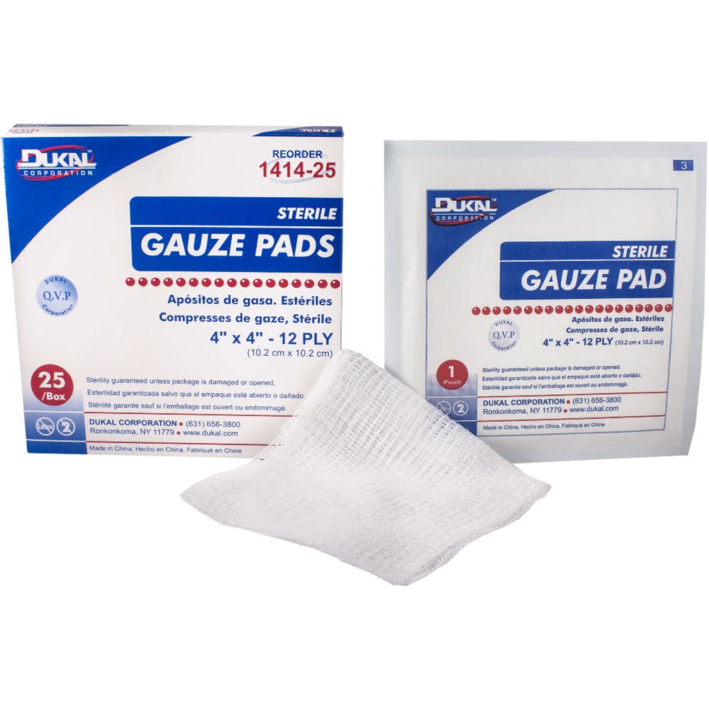 Sterile Gauze Pads - 4" x 4" 12-Ply 25 Pack 1