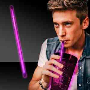Pink Supreme Glow 9" Straws