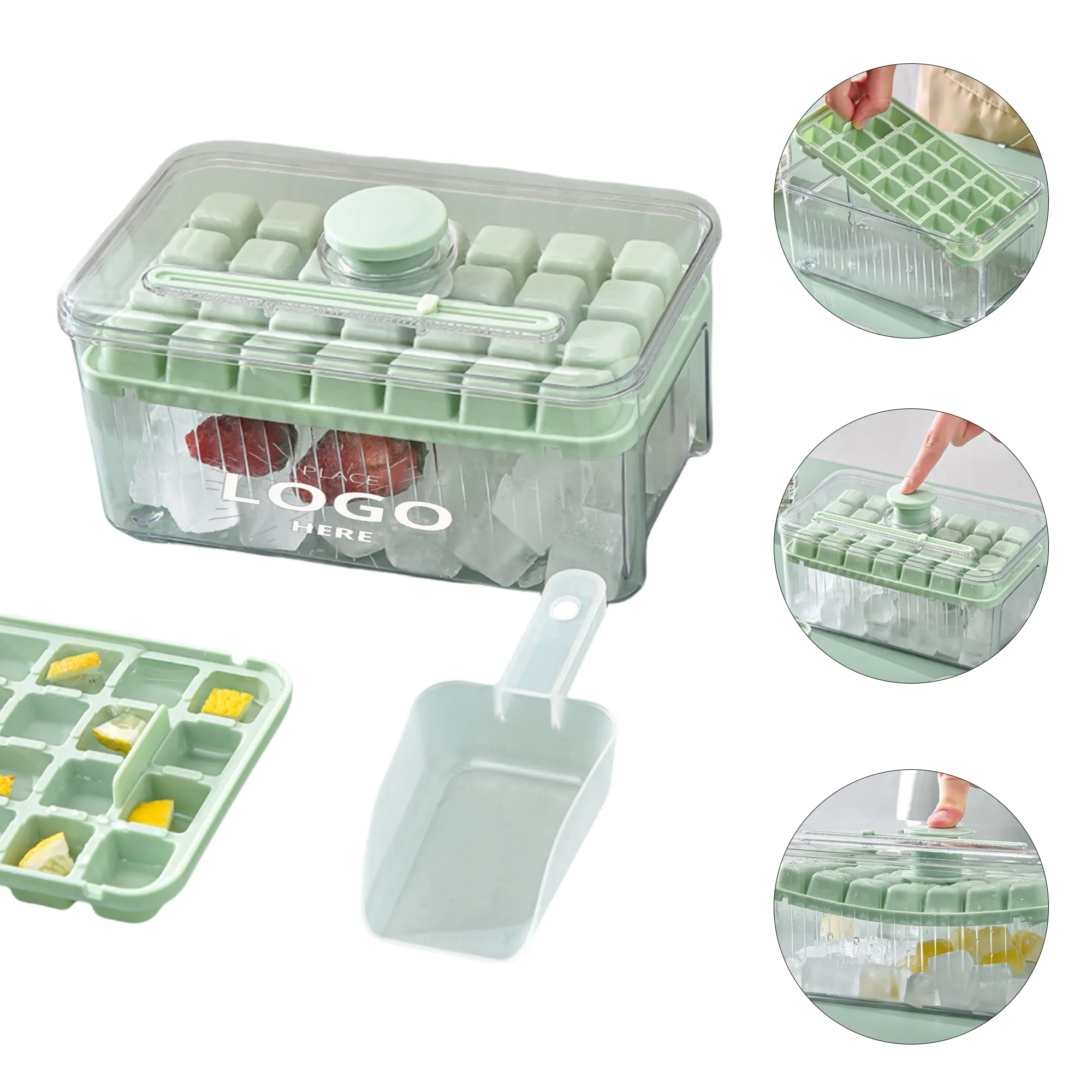 One Button Release Ice Cube Tray 1