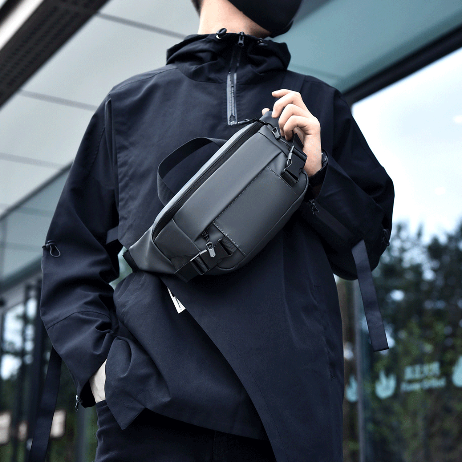 nylon Outdoor Waterproof shoulder chest bag Fanny Pack 11