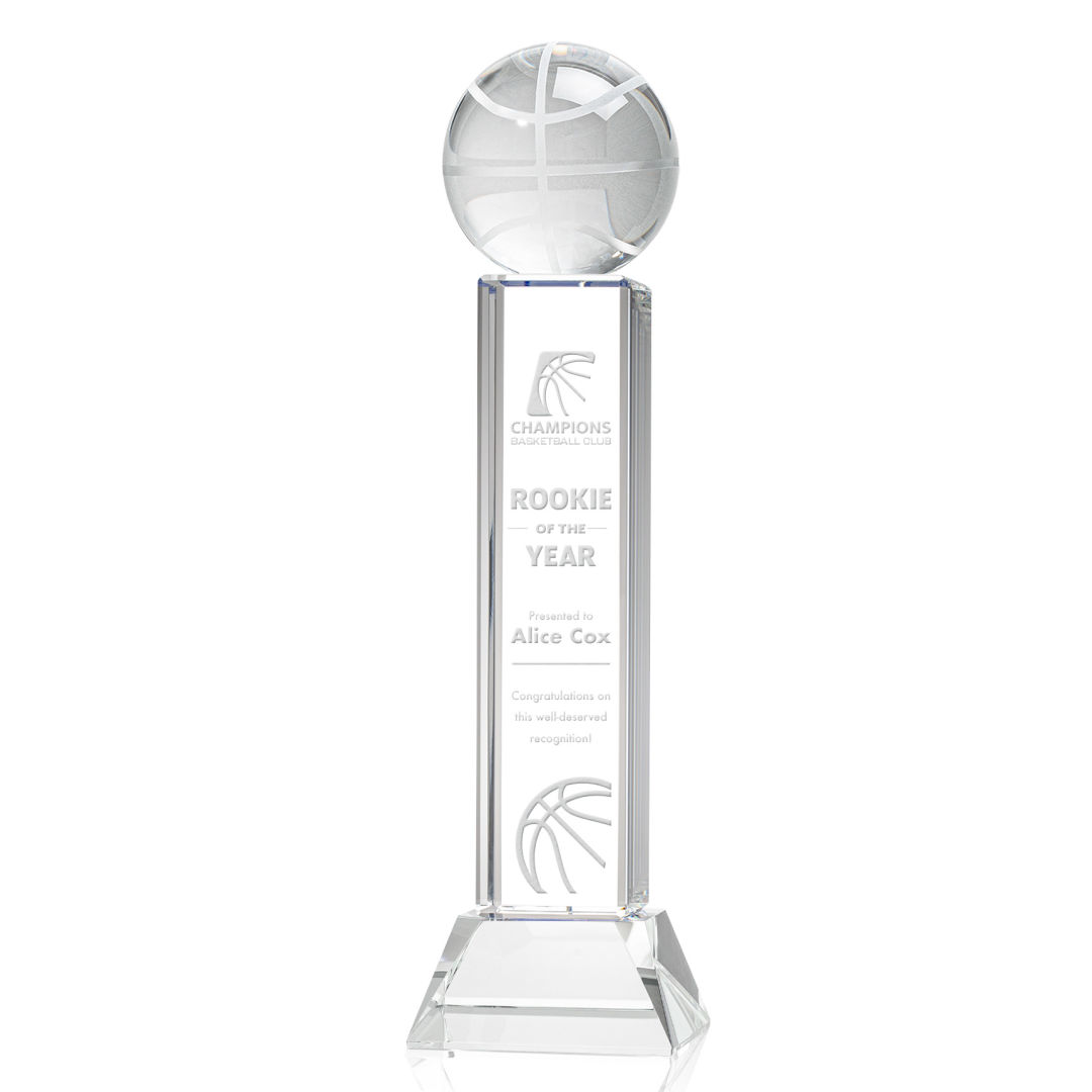 Basketball Award on Stowe Base - Clear 8