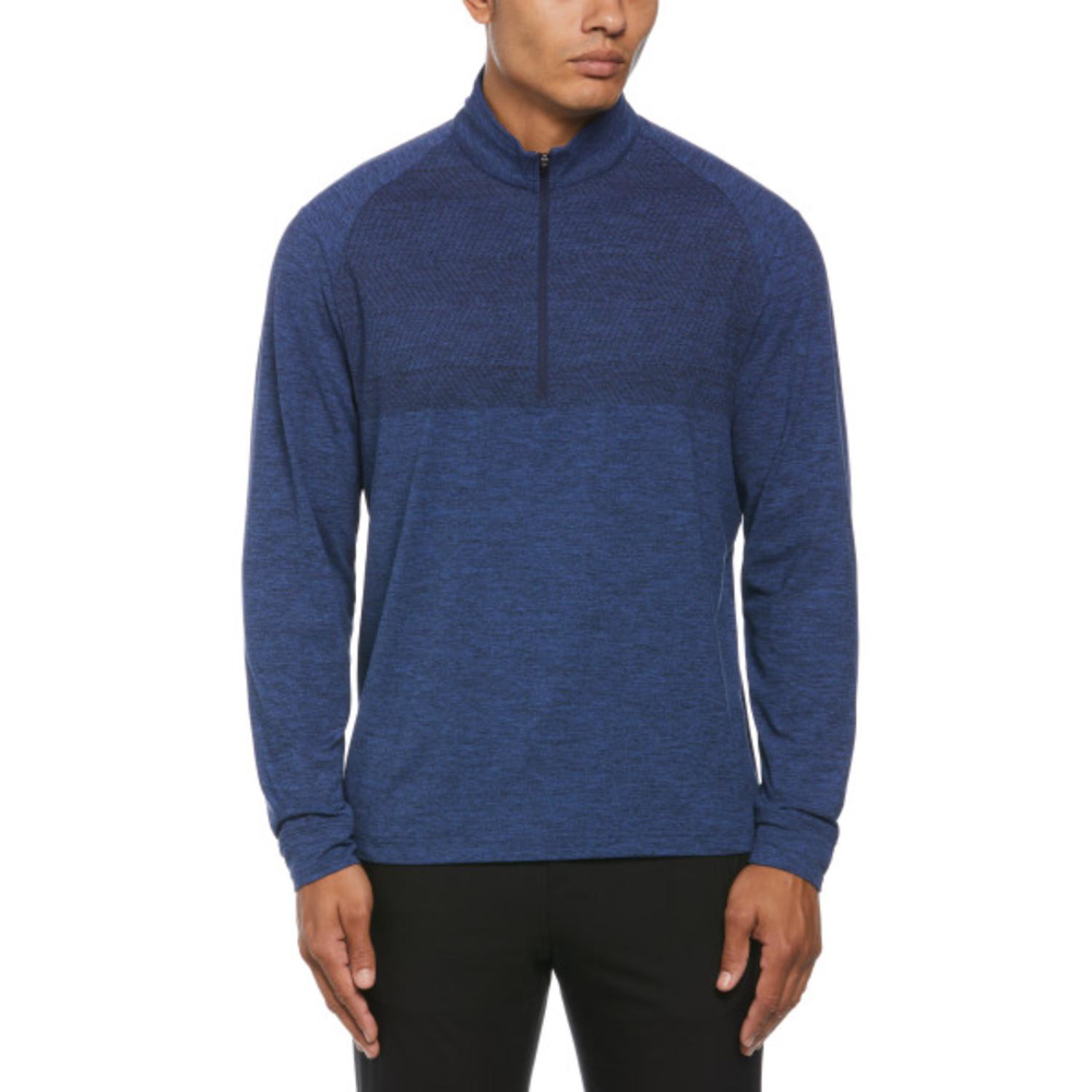 PERRY ELLIS® Water Repellent UPF 50+ Men's Quarter Zip Pullover with Custom Logo