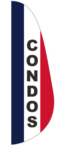 "CONDOS" 3' x 10' Message Feather Flag 1