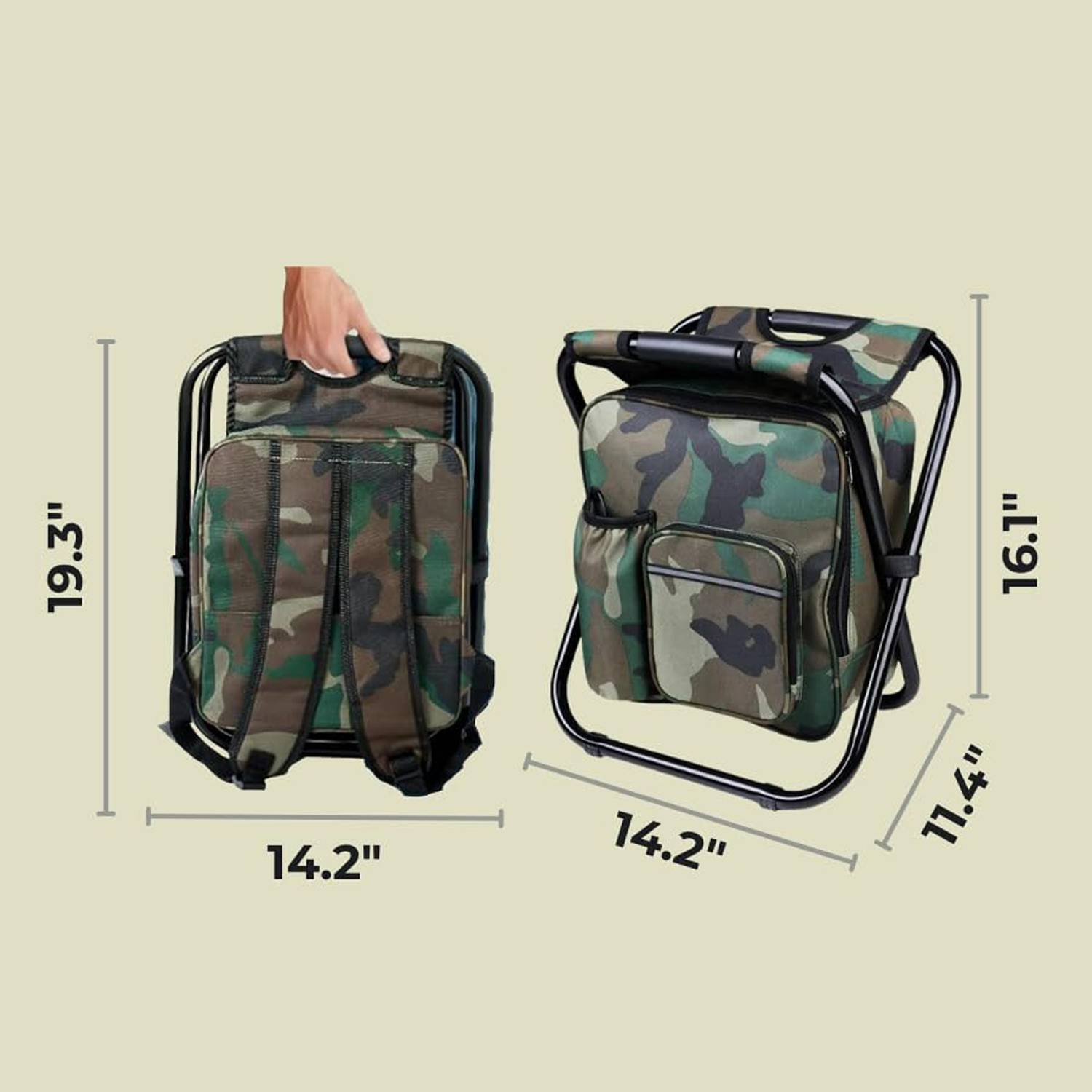 Foldable Waterproof Oxford Cooler Backpack Camping Chair 4