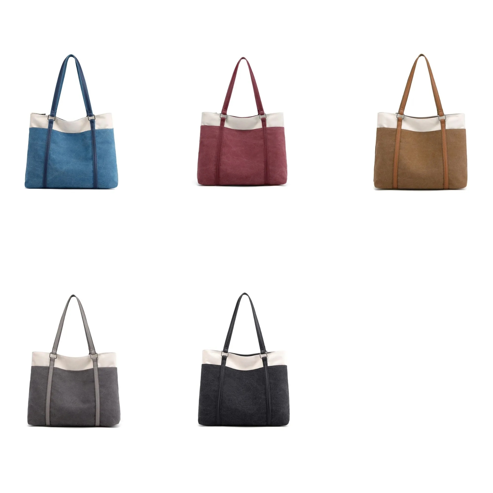 Large Capacity Multi Pocket Canvas Bag Free Shipping, custom tote bag with logo imprint 2