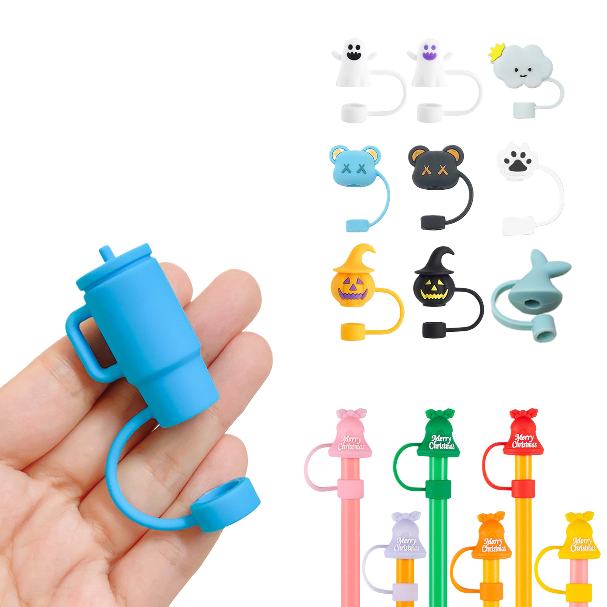 Custom 2D 3D Silicone Straw Caps 4