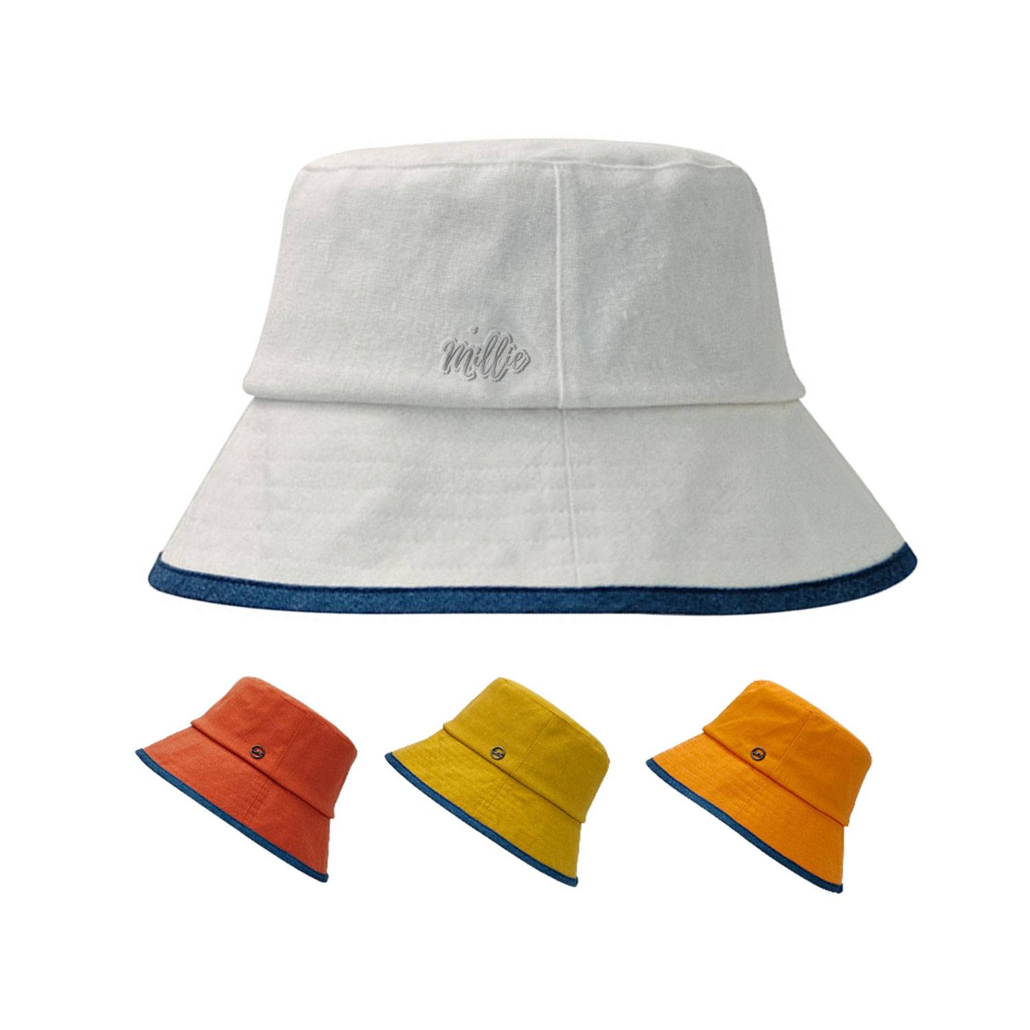 Two Tone Cotton Washed Bucket Hat 6