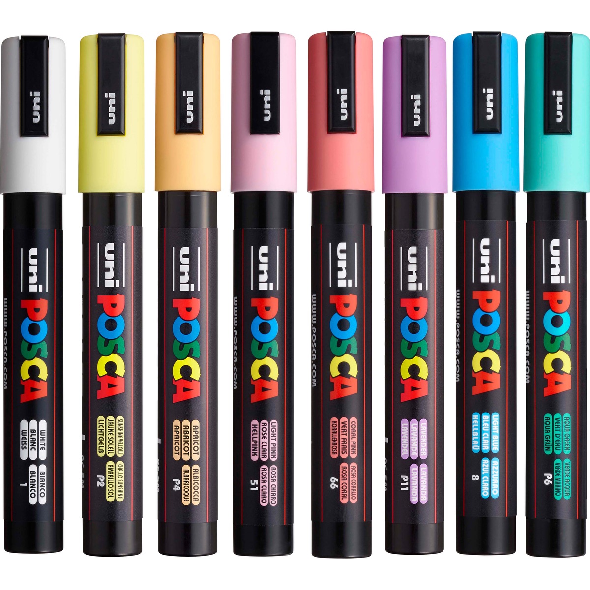 POSCA 8 Piece Soft Marker Set with Bag - Medium 52