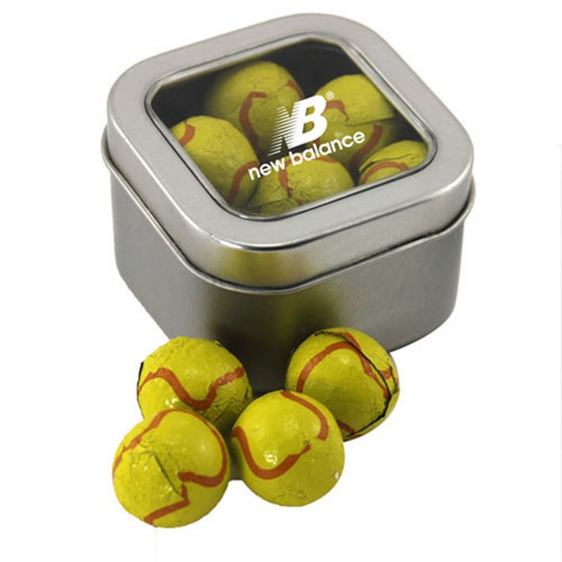 Window Tin with Chocolate Tennis Balls 1