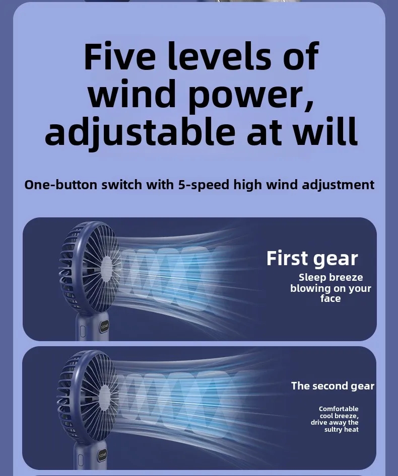 Portable Rechargeable Fan for Travel Camping Outdoor USB Personal Cooling 3