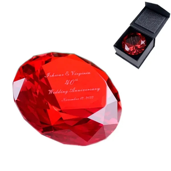 Ruby Crystal Diamond Paperweight 8