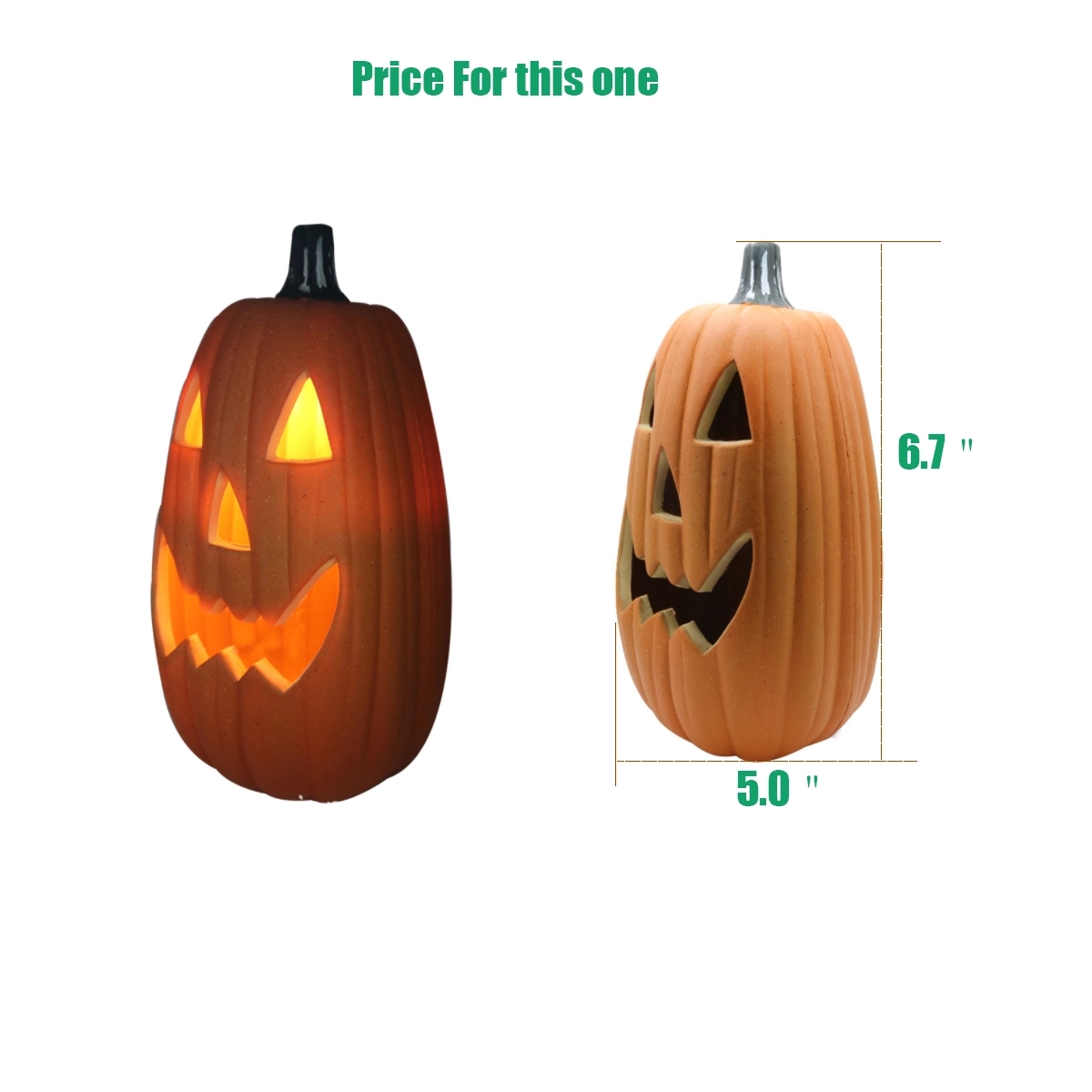 Halloween LED Battery Orange Pumpkin Lantern Lights 5