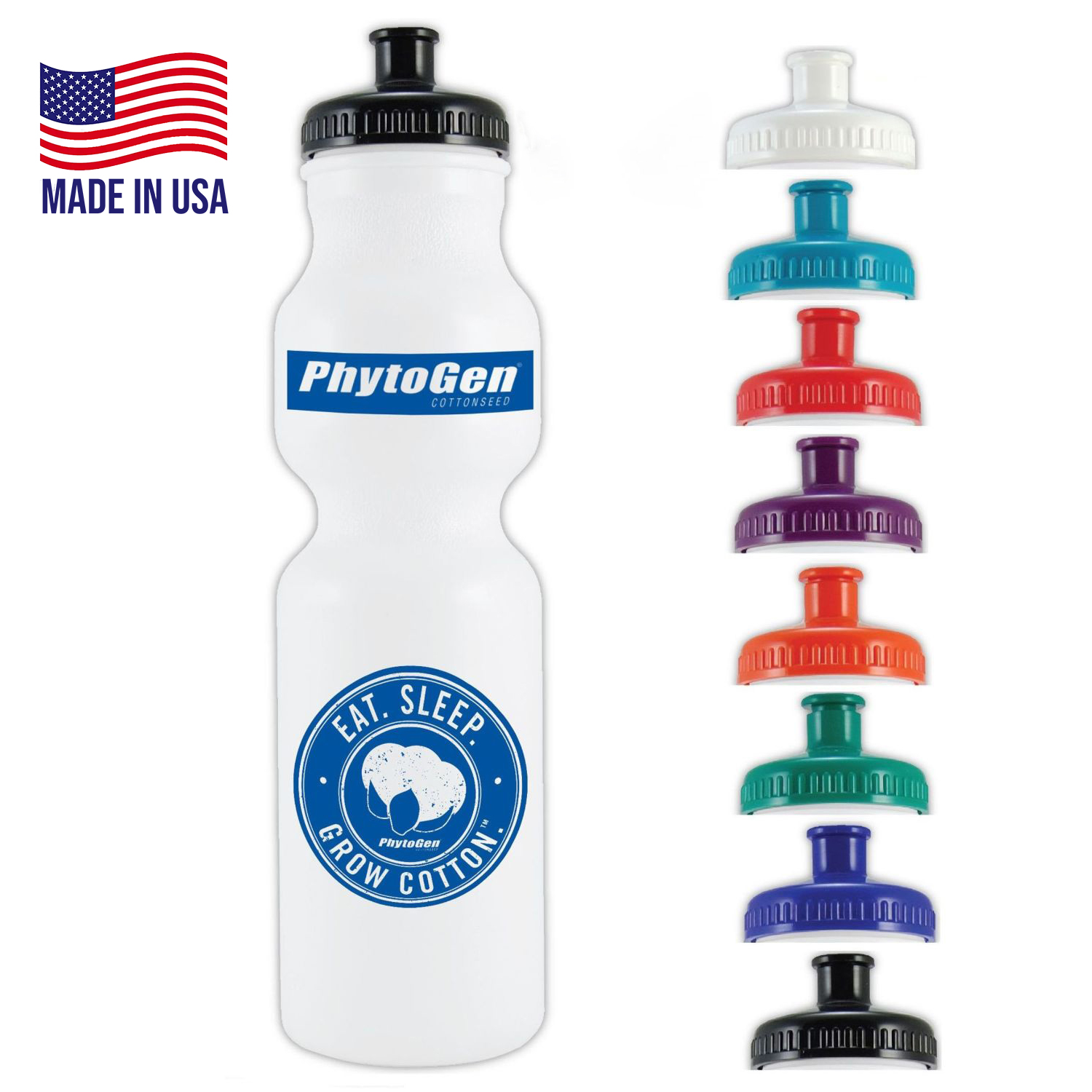 Bike Bottle USA made 28 oz plastic water bottles push spout 1