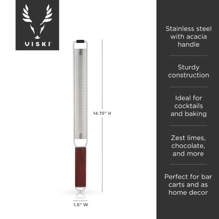 Viski® Acacia Citrus Grater 8