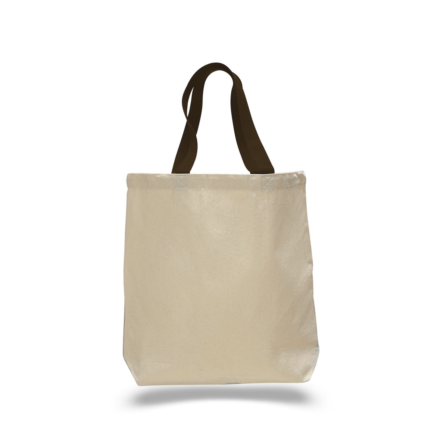 Natural Canvas Tote Bag w/ Colored Webbing Handles, custom tote bag with logo imprint 5
