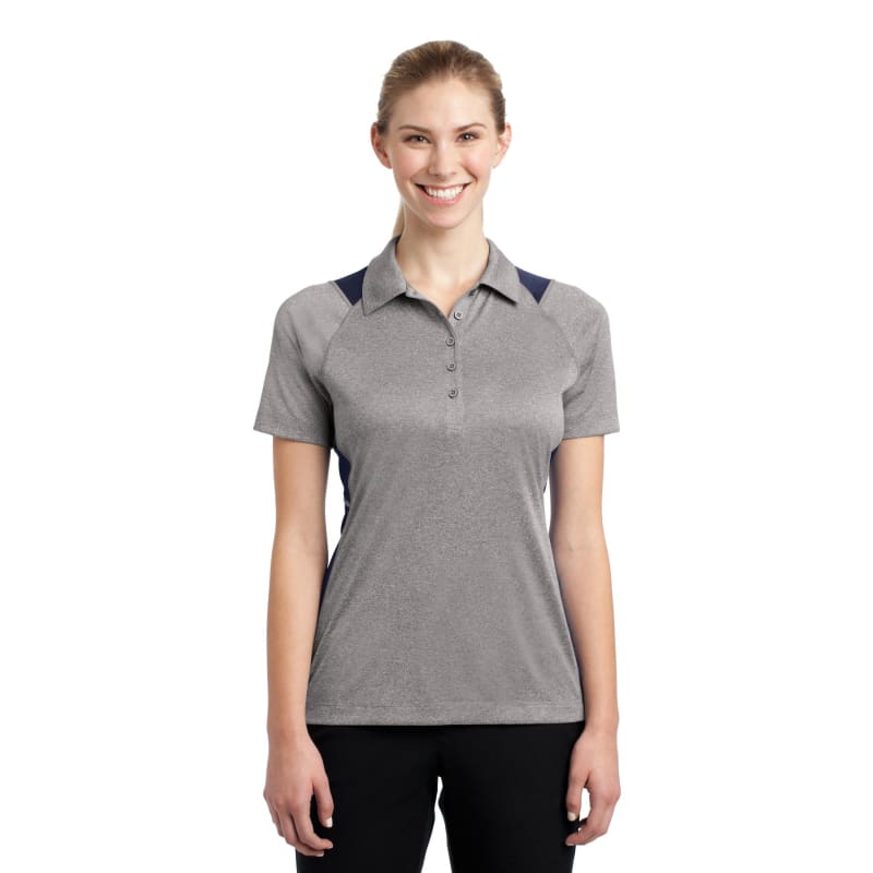 Sport-Tek Women's Heather Colorblock Contender Polo. 44
