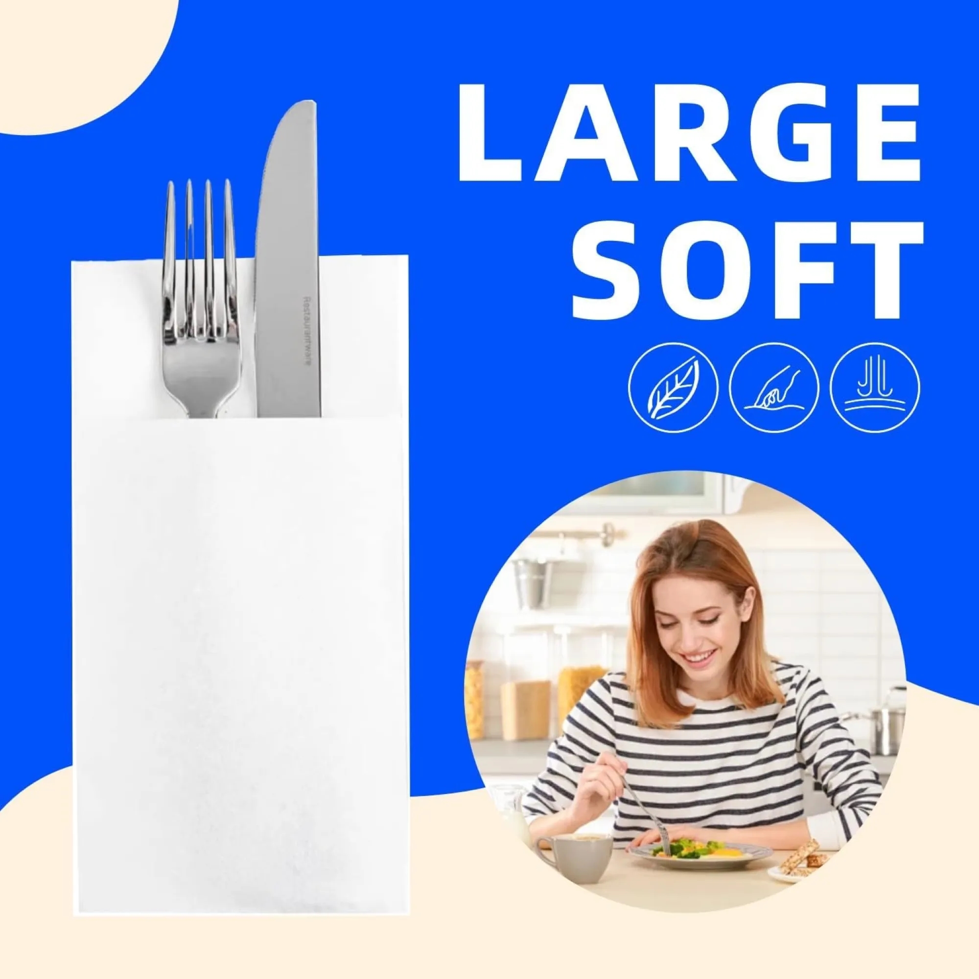 Disposable Knives And Forks Pack Dust Free Napkins 2