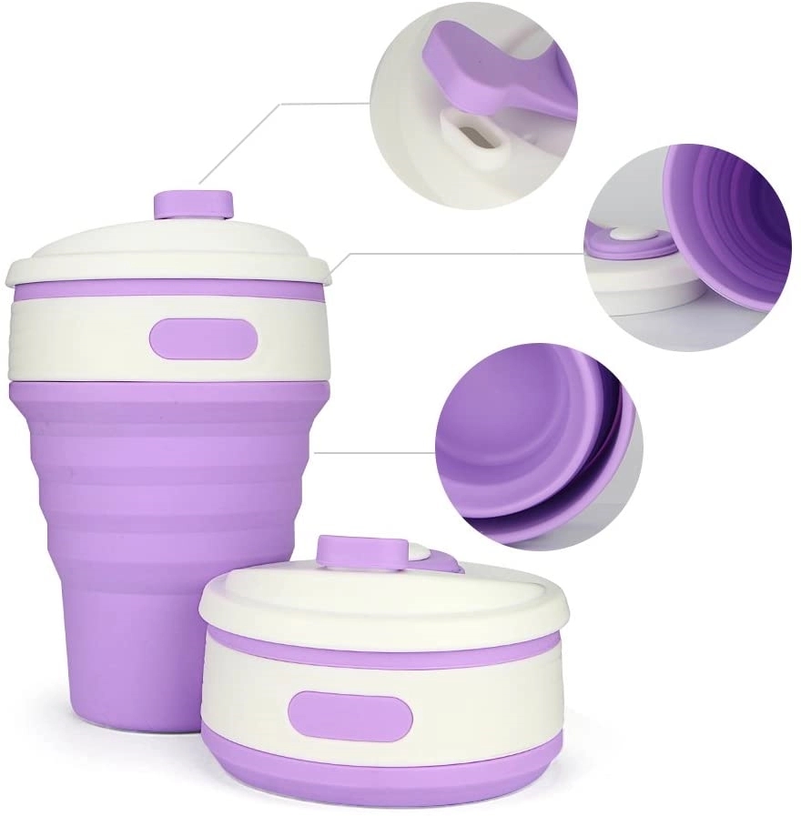 15 Oz. Portable Silicone Foldable Sippy Cup W/Drinking Straw 5
