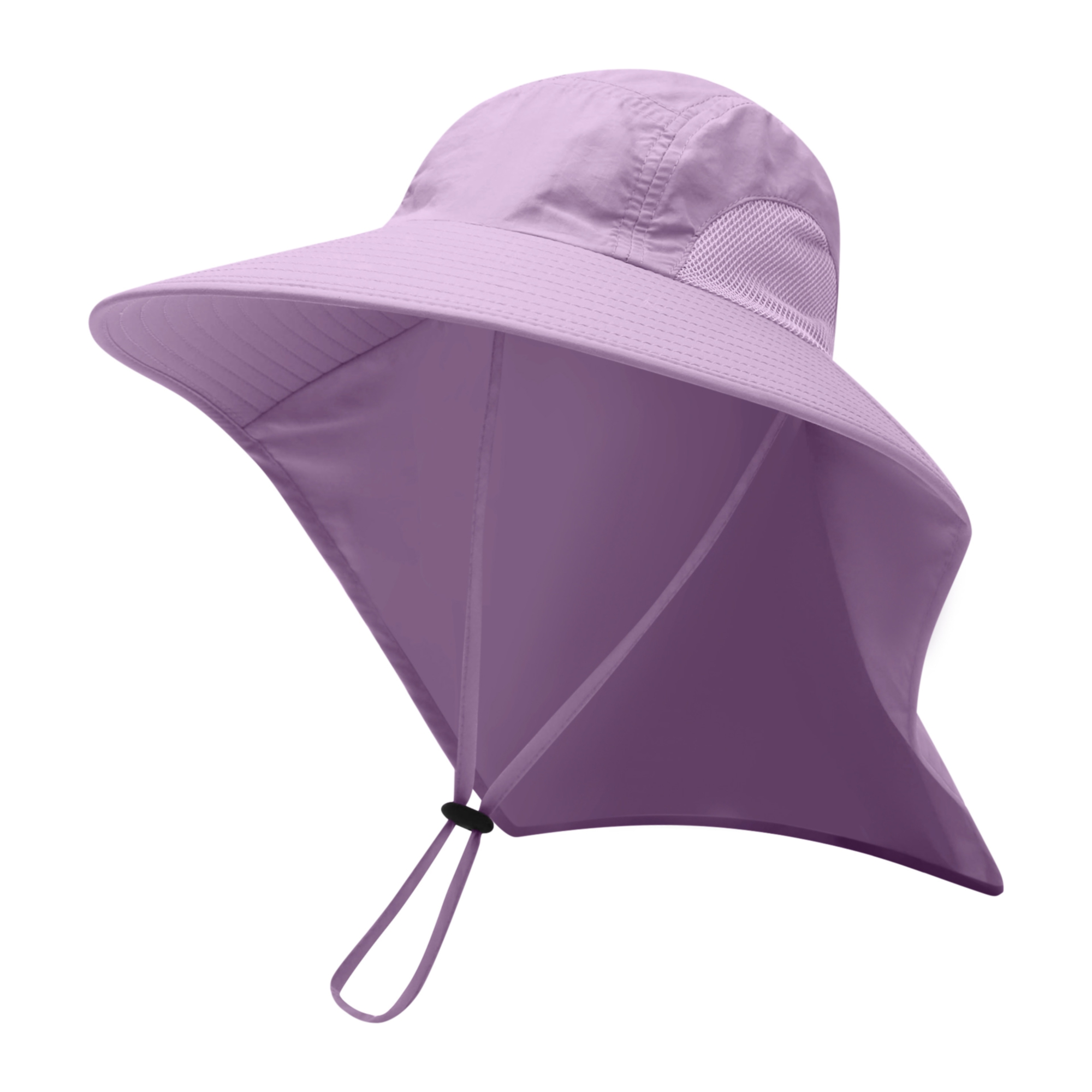 Unisex Sun Protection Bucket Hat w/Neck Flap and Drawstring 2