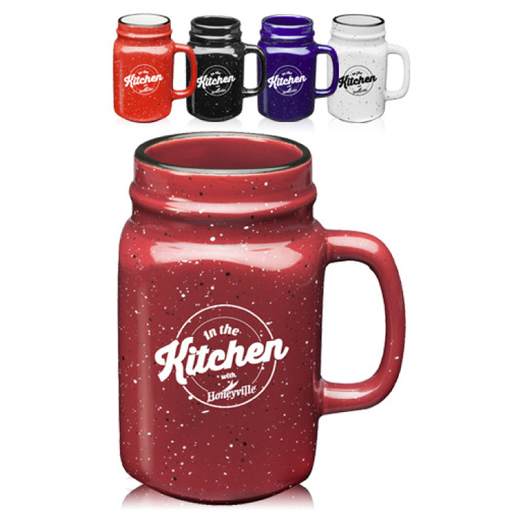 16 oz. Ceramic Personalized Mason Jar - Colors 1