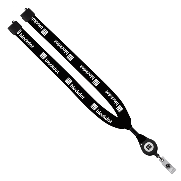 3/4" Cotton Lanyard with Metal Crimp & Retractable Badge Reel 259