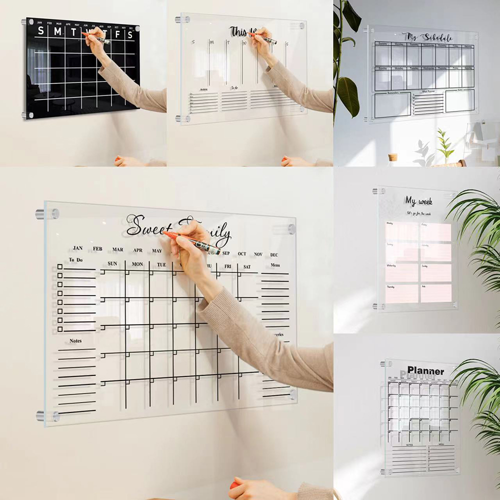 Acrylic wall hanging calendar, erasable transparent message writing board 4