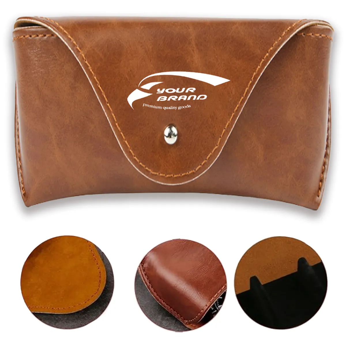 PU Leather Portable Durable Soft Slim Semi Hard Glasses Case 2