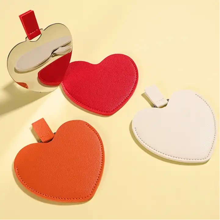 Heart Shape Stainless Steel Mini Makeup Mirror 5