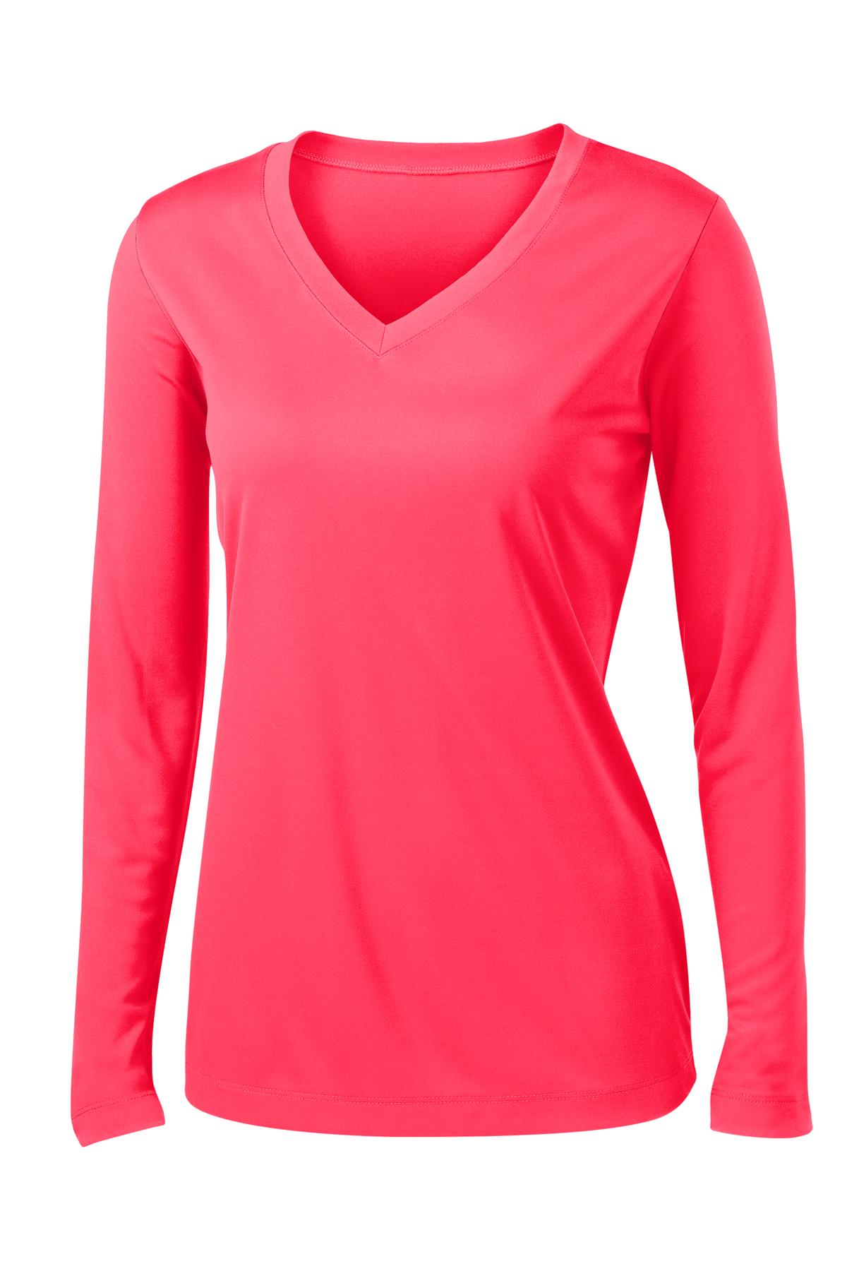 Sport-Tek Women's Long Sleeve PosiCharge Competitor V-Neck Tee. LST353LS 66