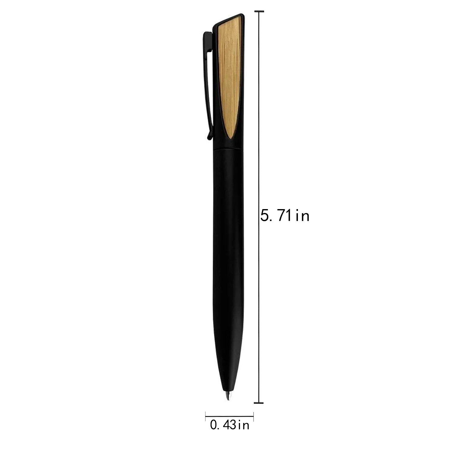 Stainless Steel Bamboo Twist Action Ballpoint Pen 5