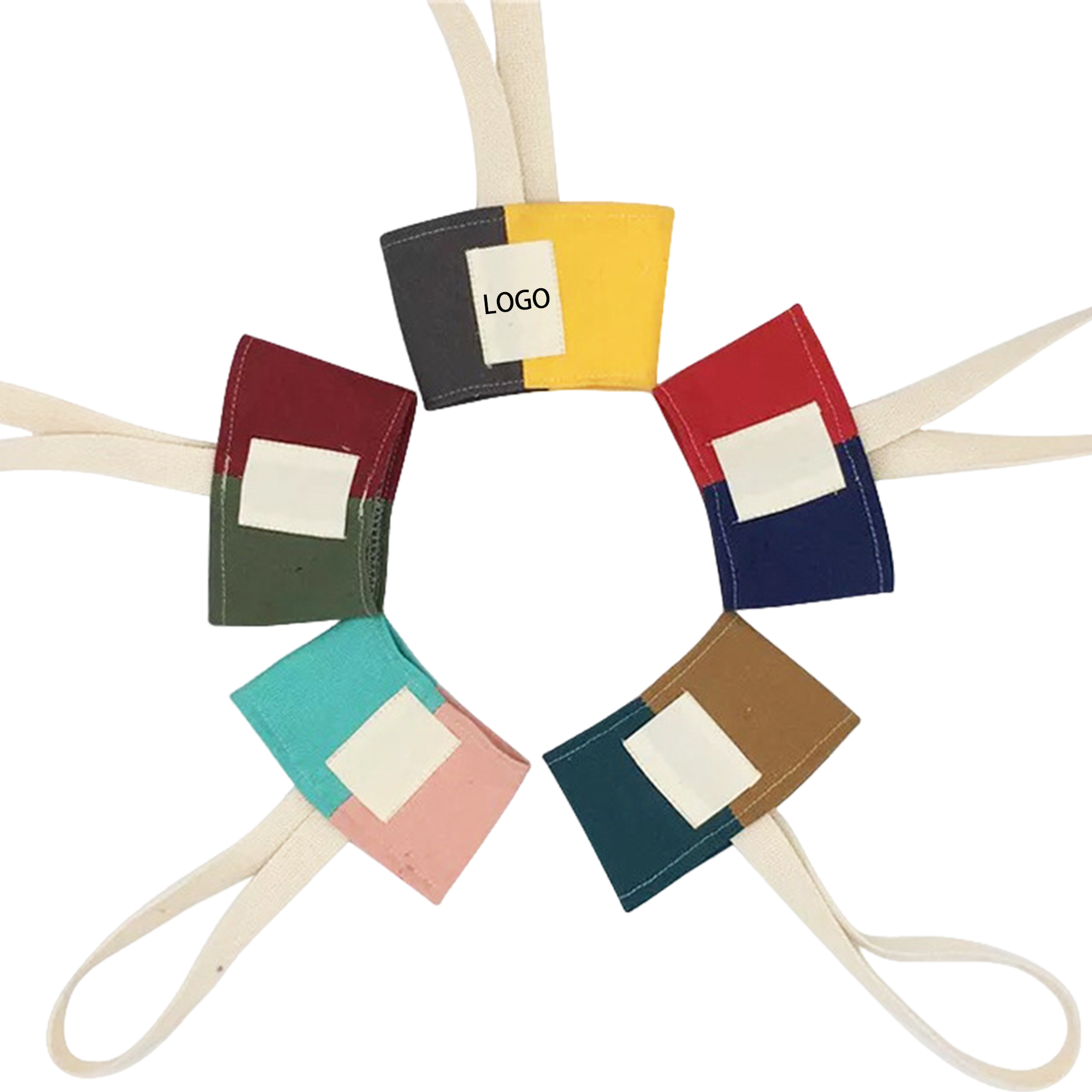Color Blocked Canvas Drink Cup Sleeve 2