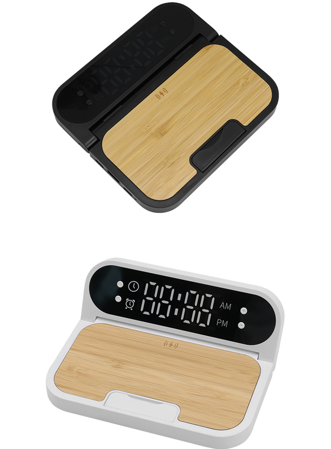 Snooze Clock With Alarm Wireless Charger 2
