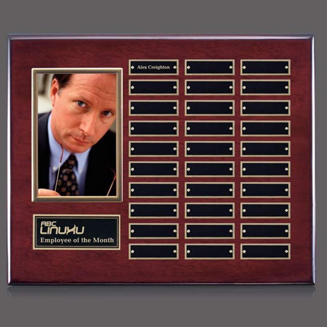 Photo (Vert) P/Plaque - Rosewood/Gold 4