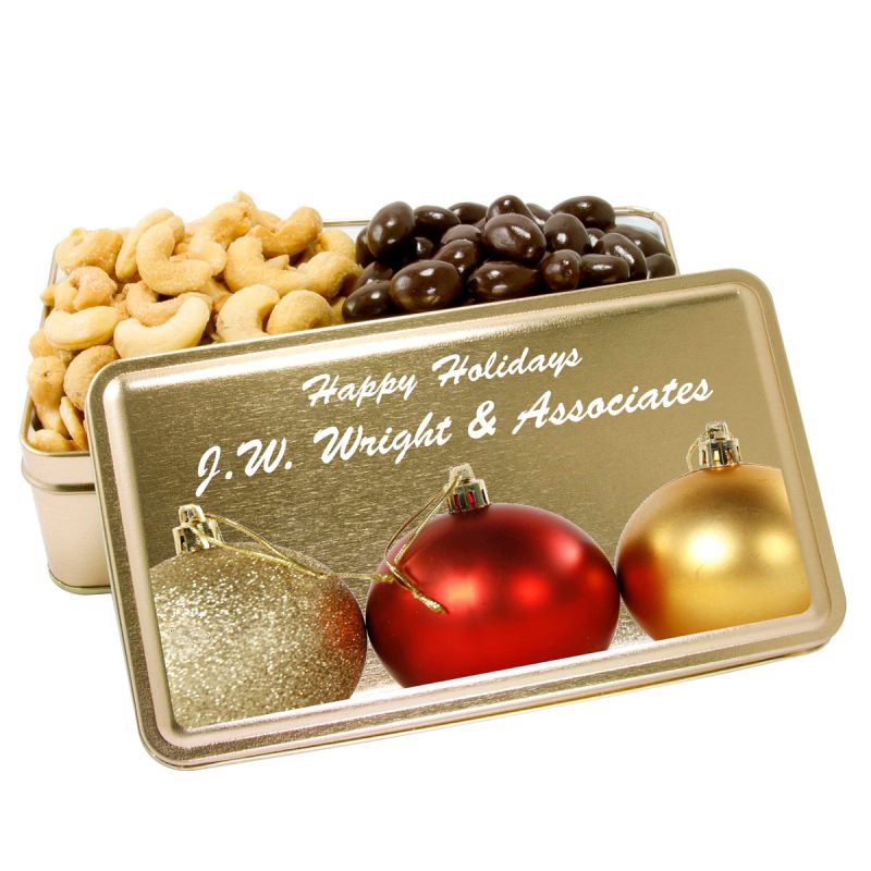 2-Share Tin - Salted Cashews/Dark Chocolate Almonds 1