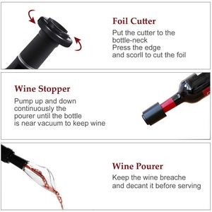 4 In 1 Black Plastic Automatic Electric Wine Opener With Foil Cutter 9