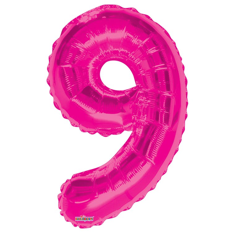 Mylar Number 9 Balloons - Pink 34" 2