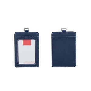 Elegant Portrait Dual Side PU Leather Card Holder With 2 Pockets 15