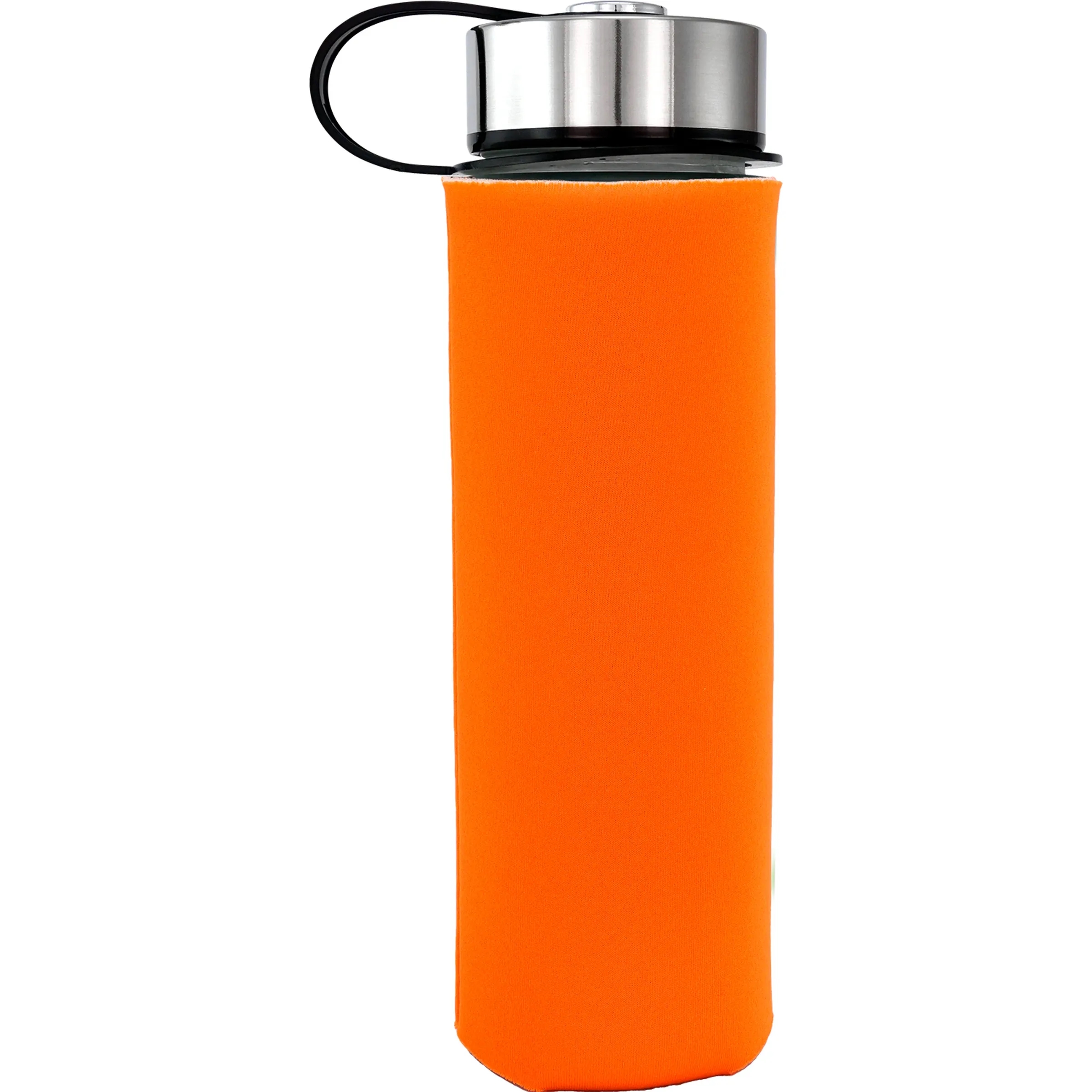 Metal Lanyard Lid 22 oz. Frosted Glass Sleeve Bottle 7