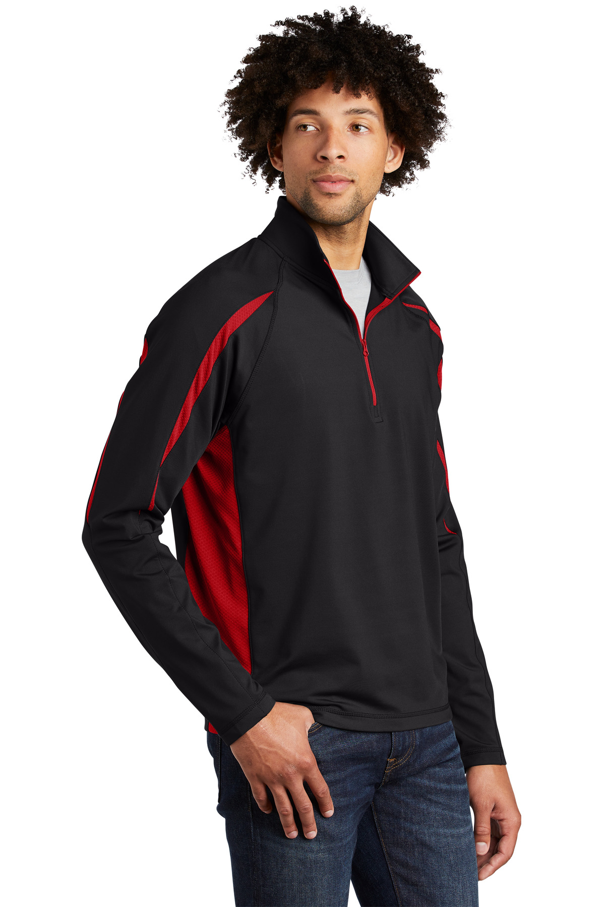 Sport-Tek Sport-Wick Stretch 1/4-Zip Colorblock Pullover. ST851, custom hoodie or sweatshirt with logo imprint 28