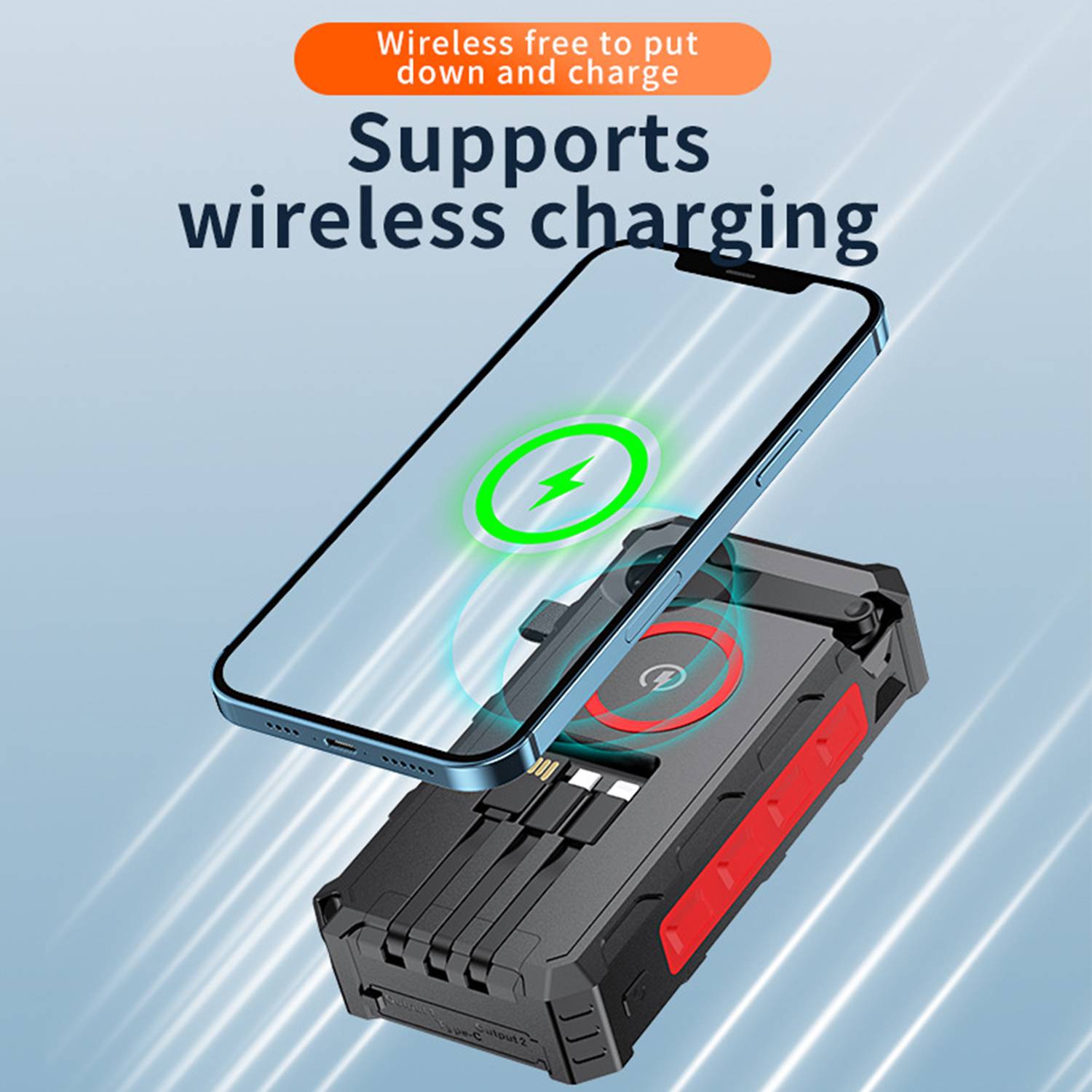 20000mAh Solar Phone Charger w/ LED Flashlight 3