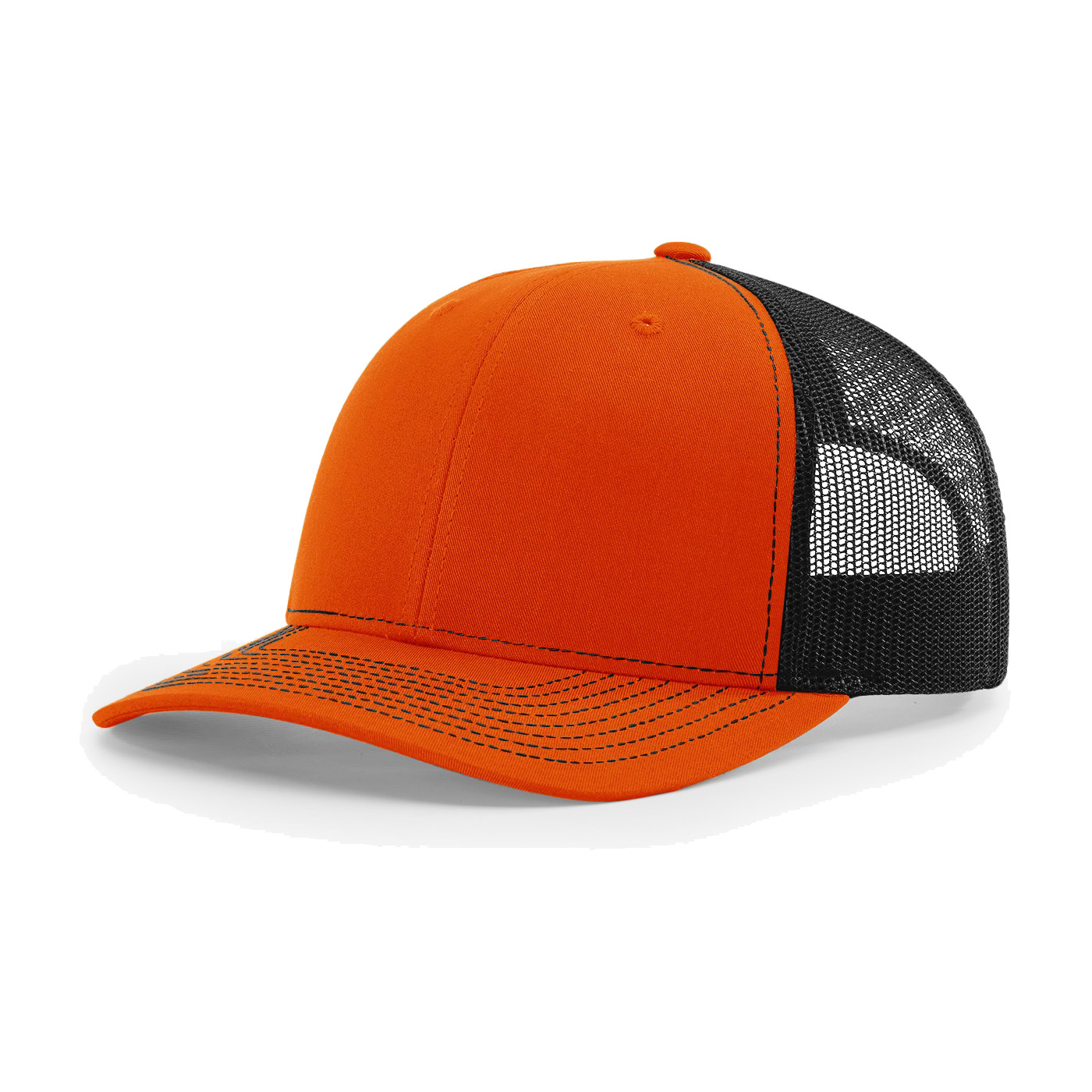Richardson 112 6-Panel Snapback Trucker Hat w/Leatherette Adhesive Patches or Embroidery 24