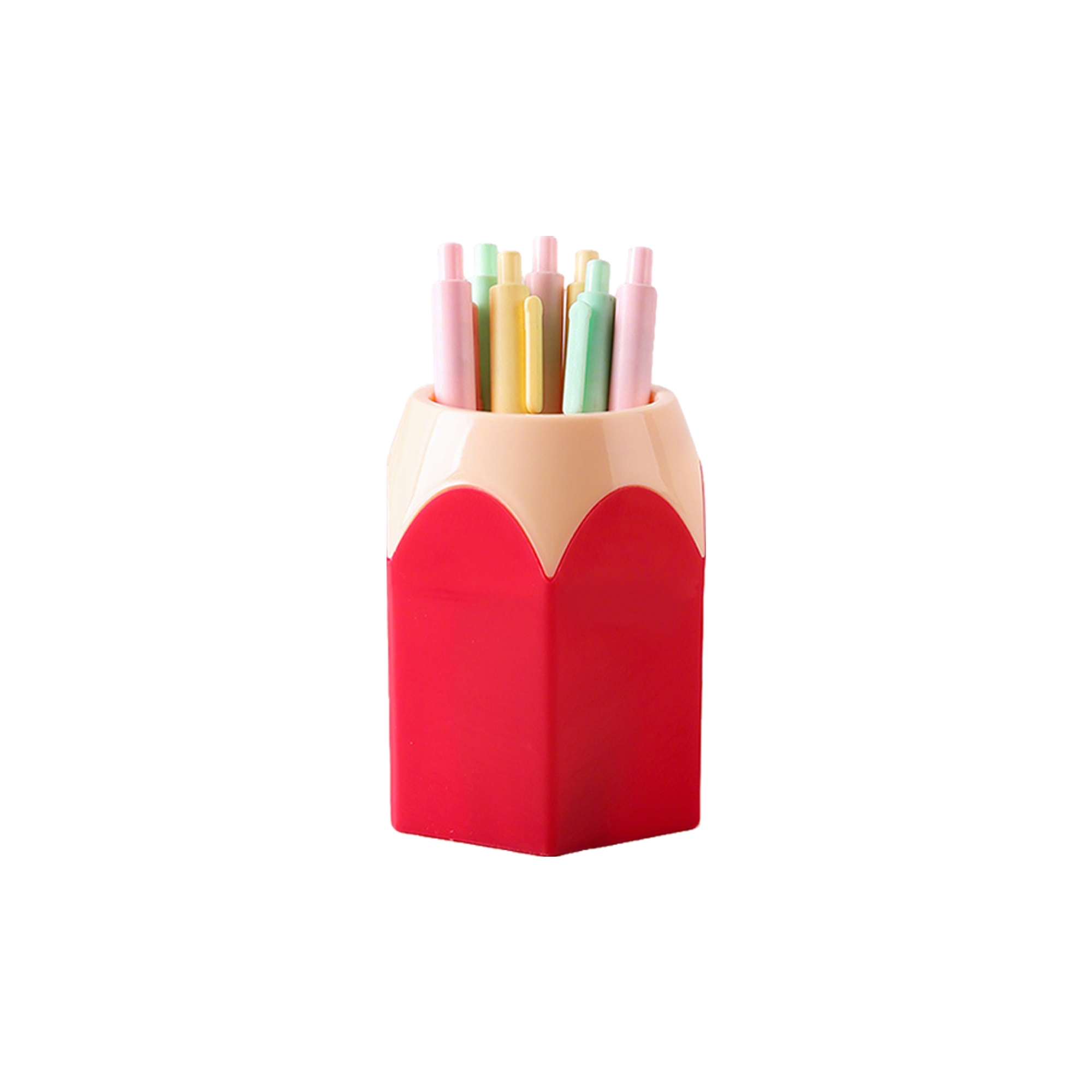ABS Hexagonal Base Pencil Holder With Contrast Color 3.35" x 2.56" x 4.13" 2