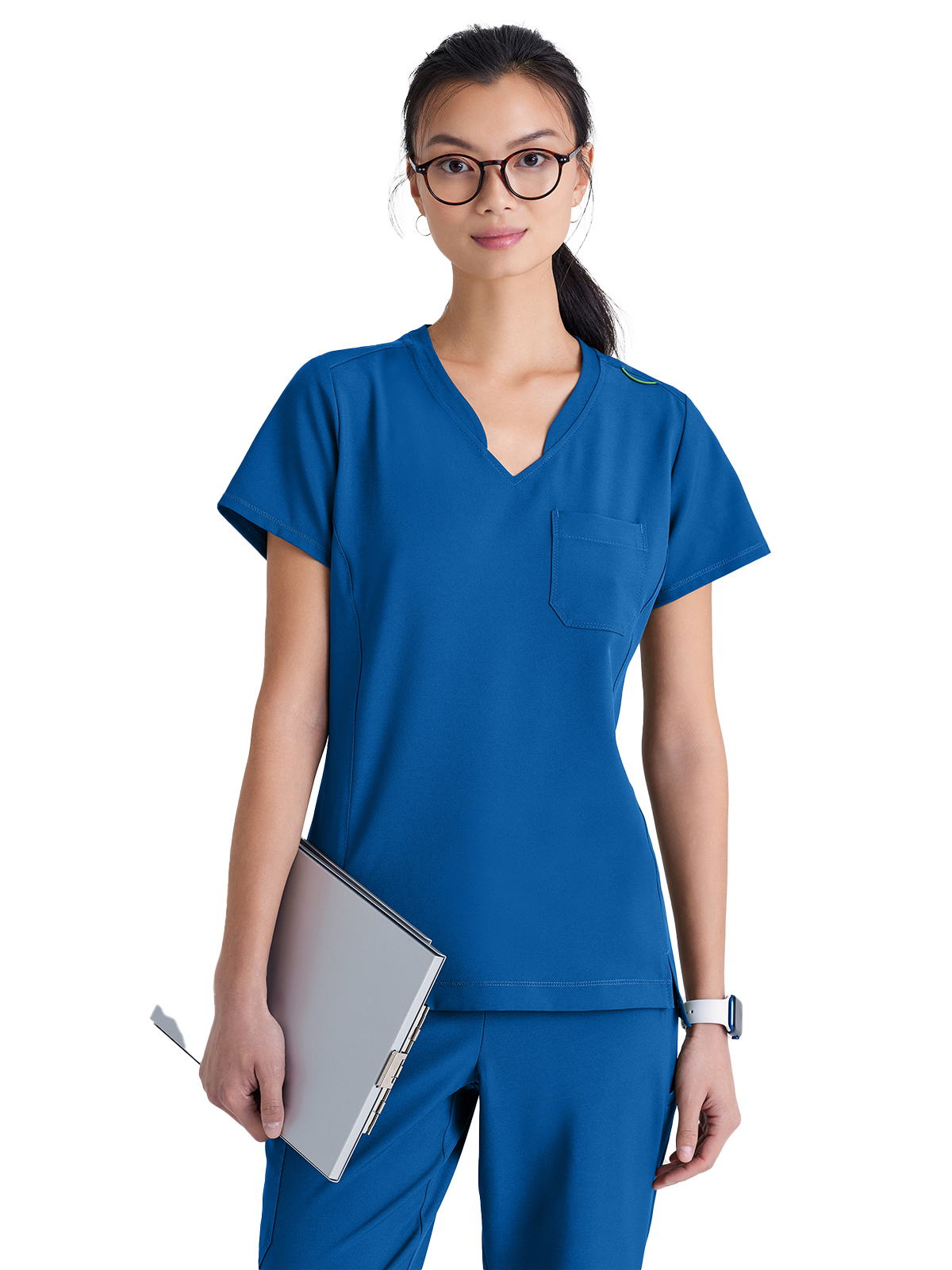Grey's Anatomy Evolve Stretch - Women's One-Pocket Banded V-Neck Sway Scrub Top 19