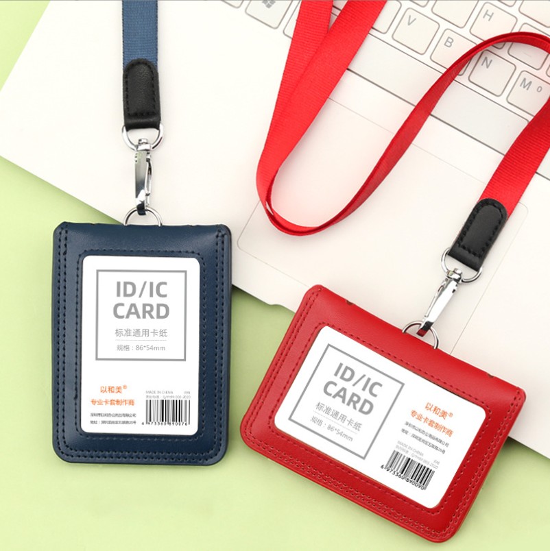 Genuine Leather Badge Holder with Lanyard 8